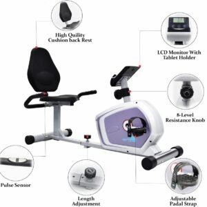 جهاز البايك الأرضي الثابت مع مقعد ظهر (Recumbent Desk & Floor Bike)