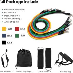 حبل التمرين الخماسي (Resistance Band Set - 11 Piece)