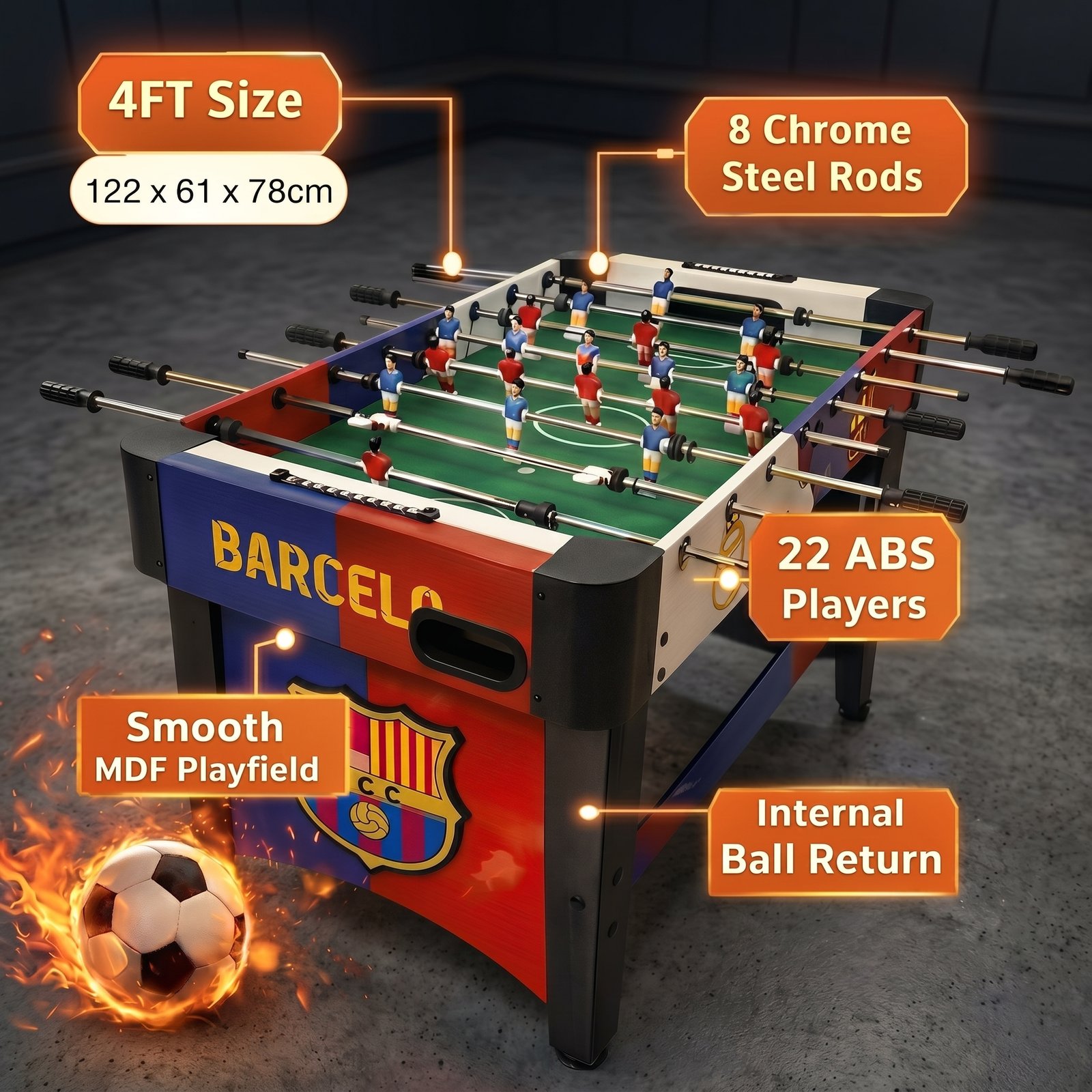 طاولة بيبي فوت (Foosball) للأطفا - الصورة 4