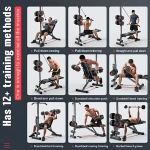 بنش تدريب متعدد الوظائف مع بكرة سحب علوية (Adjustable Bench with Pulley System)