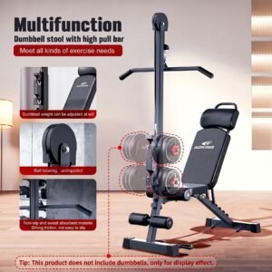 بنش تدريب متعدد الوظائف مع بكرة سحب علوية (Adjustable Bench with Pulley System)