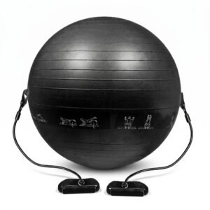 كرة اليوغا مع ممساك يد (Yoga Ball with Resistance Bands) - 65 سم