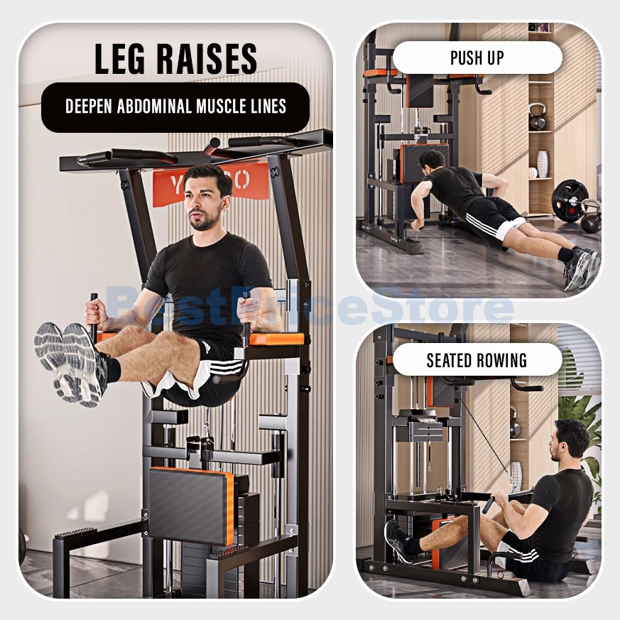 عقلة والغطس المطوّر مع أوزان مساعدة (Weight Assist Chin-Up & Dip Tower) - الصورة 8