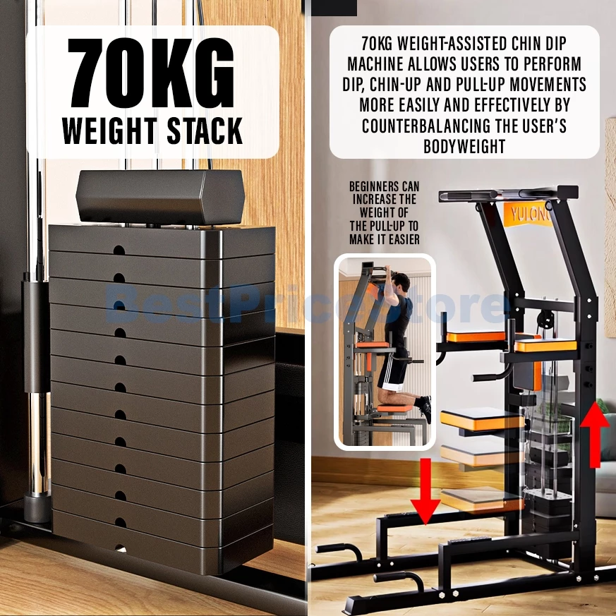 عقلة والغطس المطوّر مع أوزان مساعدة (Weight Assist Chin-Up & Dip Tower) - الصورة 5