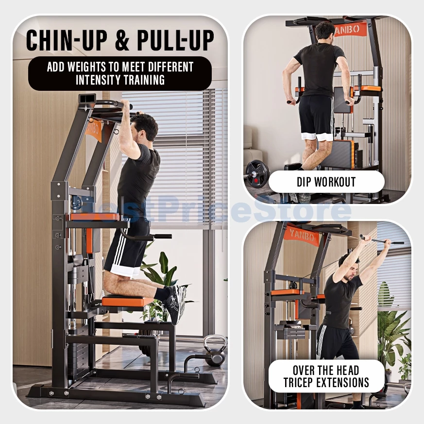 عقلة والغطس المطوّر مع أوزان مساعدة (Weight Assist Chin-Up & Dip Tower) - الصورة 2