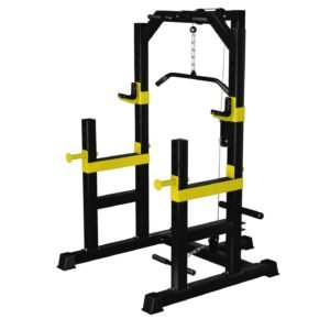 محطة السكوات الشاملة مع بكرة السحب (Power Cage with Lat Pulldown)